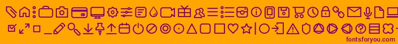 AristotelicaIconsLightTrial Font – Purple Fonts on Orange Background