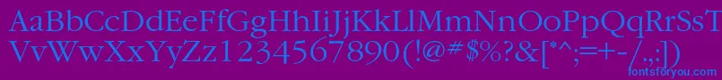 GaramondcLight Font – Blue Fonts on Purple Background