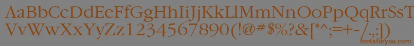 GaramondcLight Font – Brown Fonts on Gray Background