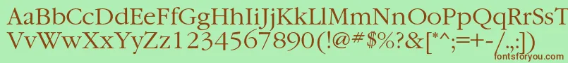 GaramondcLight Font – Brown Fonts on Green Background