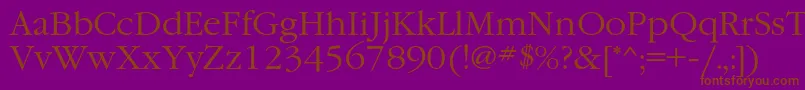 GaramondcLight Font – Brown Fonts on Purple Background