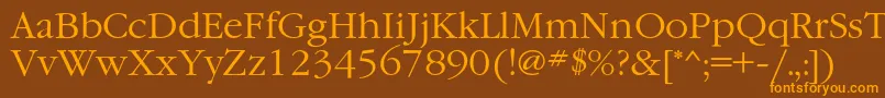 GaramondcLight Font – Orange Fonts on Brown Background