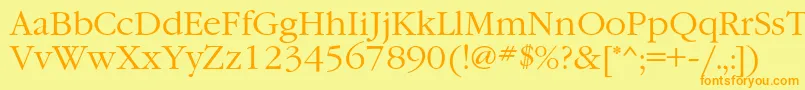 GaramondcLight Font – Orange Fonts on Yellow Background