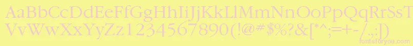 GaramondcLight Font – Pink Fonts on Yellow Background