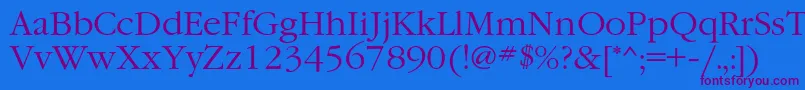 GaramondcLight Font – Purple Fonts on Blue Background