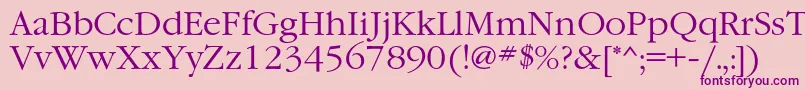 GaramondcLight Font – Purple Fonts on Pink Background