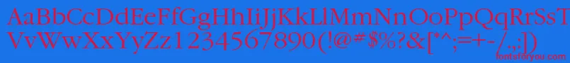 GaramondcLight Font – Red Fonts on Blue Background