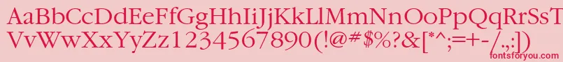 GaramondcLight Font – Red Fonts on Pink Background