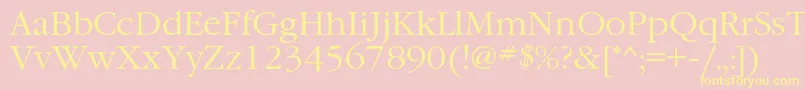 GaramondcLight Font – Yellow Fonts on Pink Background