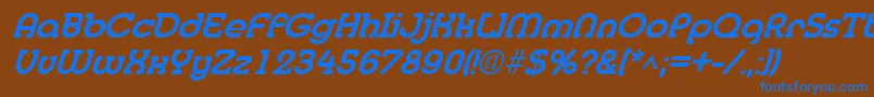 Lisätietoja MedflyextraboldItalic-fontista MedflyextraboldItalic-fontti – siniset fontit ruskealla taustalla