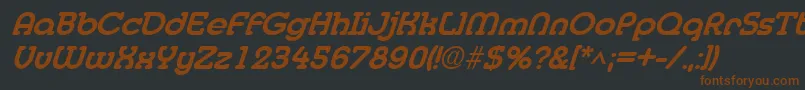 MedflyextraboldItalic-fontti – ruskeat fontit mustalla taustalla