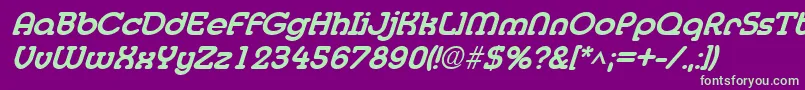 MedflyextraboldItalic-Schriftart – Grüne Schriften auf violettem Hintergrund