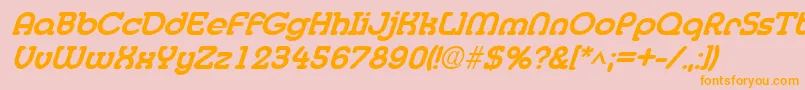 Шрифт MedflyextraboldItalic – оранжевые шрифты на розовом фоне