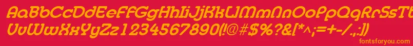 MedflyextraboldItalic Font – Orange Fonts on Red Background