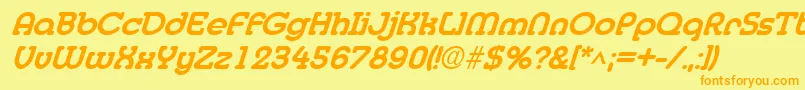 Шрифт MedflyextraboldItalic – оранжевые шрифты на жёлтом фоне