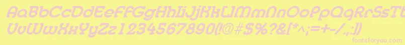 MedflyextraboldItalic Font – Pink Fonts on Yellow Background