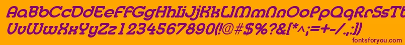 MedflyextraboldItalic Font – Purple Fonts on Orange Background