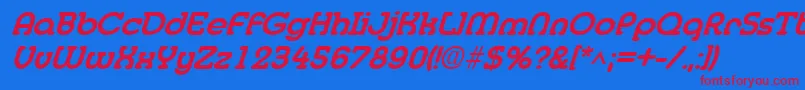 MedflyextraboldItalic Font – Red Fonts on Blue Background