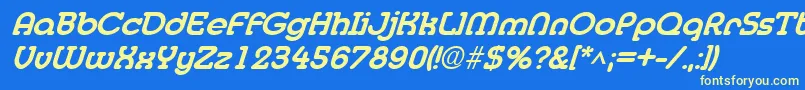 MedflyextraboldItalic Font – Yellow Fonts on Blue Background