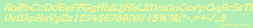 MedflyextraboldItalic Font – Yellow Fonts on Green Background