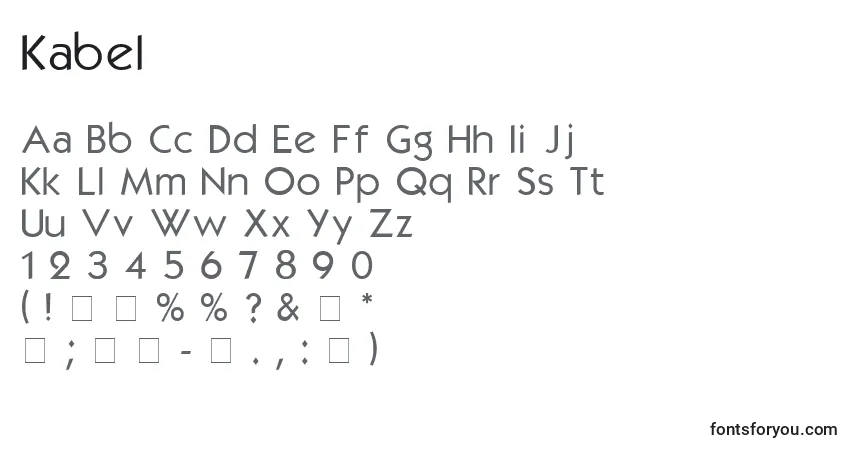 Schriftart Kabel – Alphabet, Zahlen, spezielle Symbole