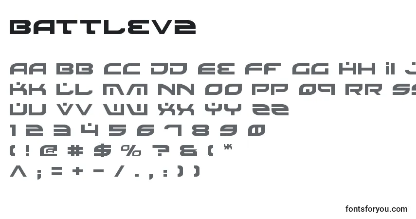 Czcionka Battlev2 – alfabet, cyfry, specjalne znaki