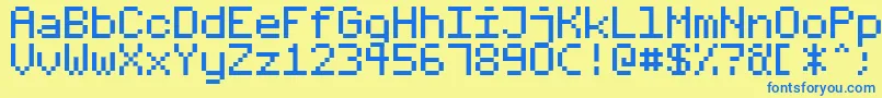 Czcionka FixedV01 – niebieskie czcionki na żółtym tle