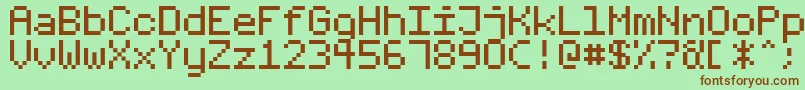 FixedV01 Font – Brown Fonts on Green Background