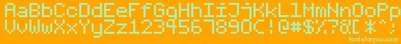 FixedV01 Font – Green Fonts on Orange Background