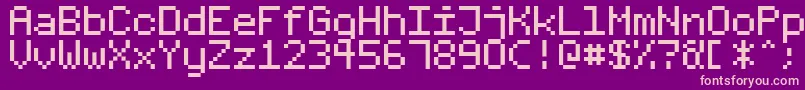 Fonte FixedV01 – fontes rosa em um fundo violeta