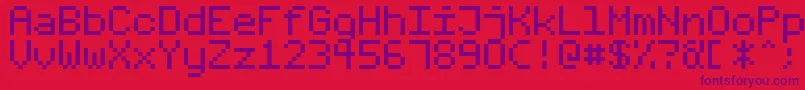 FixedV01 Font – Purple Fonts on Red Background