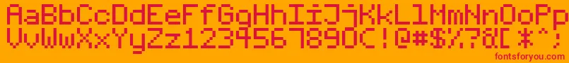 FixedV01 Font – Red Fonts on Orange Background