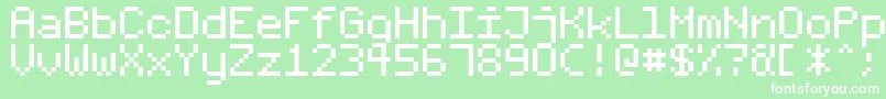 Шрифт FixedV01 – белые шрифты на зелёном фоне