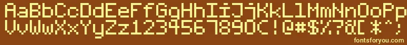 FixedV01 Font – Yellow Fonts on Brown Background
