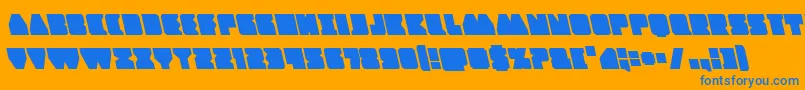 Contourofdutyleft Font – Blue Fonts on Orange Background