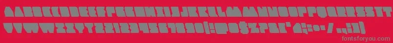 フォントContourofdutyleft – 赤い背景に灰色の文字