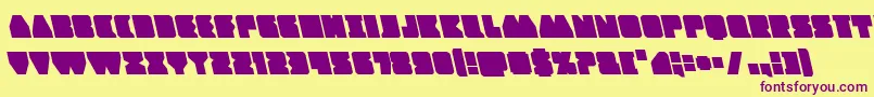 Contourofdutyleft Font – Purple Fonts on Yellow Background