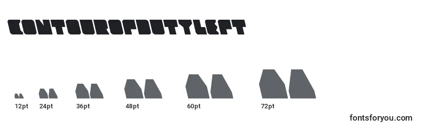 Размеры шрифта Contourofdutyleft