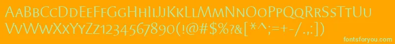 SyndorScItcTtBook Font – Green Fonts on Orange Background