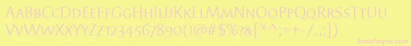 Czcionka SyndorScItcTtBook – różowe czcionki na żółtym tle