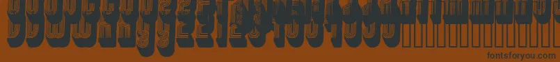 フォントDisco3 – 黒い文字が茶色の背景にあります