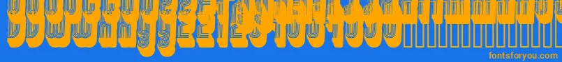 Disco3-Schriftart – Orangefarbene Schriften auf blauem Hintergrund