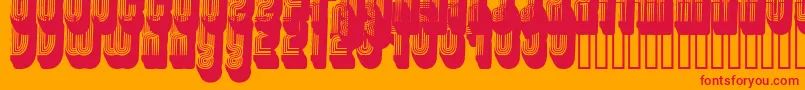 フォントDisco3 – オレンジの背景に赤い文字