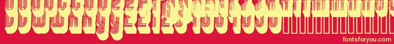 Disco3-Schriftart – Gelbe Schriften auf rotem Hintergrund