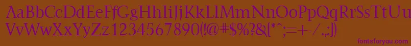 FarringdonRegularDb Font – Purple Fonts on Brown Background