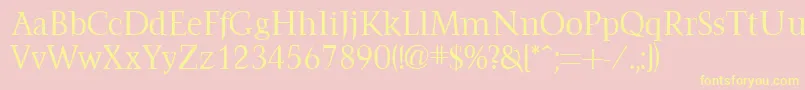 FarringdonRegularDb Font – Yellow Fonts on Pink Background