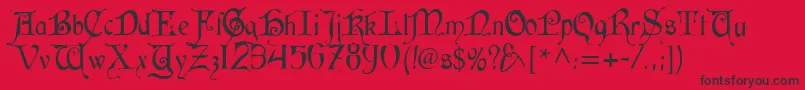 Czcionka CardinalAlternate – czarne czcionki na czerwonym tle