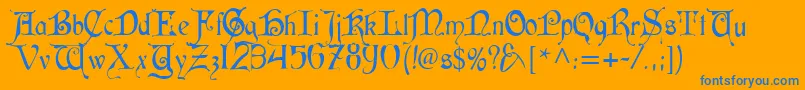 CardinalAlternate Font – Blue Fonts on Orange Background