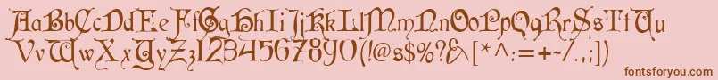 CardinalAlternate Font – Brown Fonts on Pink Background