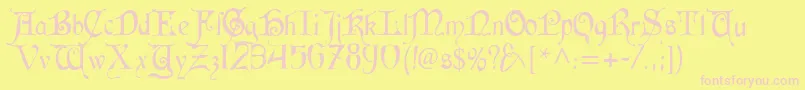 CardinalAlternate Font – Pink Fonts on Yellow Background